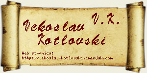 Vekoslav Kotlovski vizit kartica